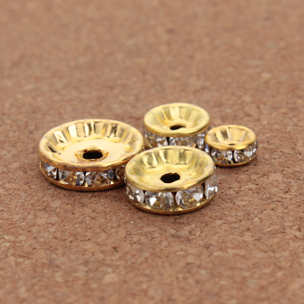 50pcs 4 6 8 10 12mm 라인 석 크리스탈  - Gold 6138 리뷰 및 가격